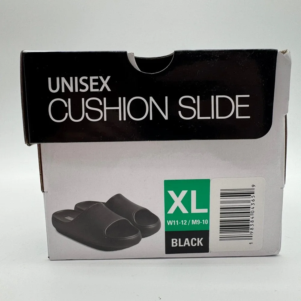 Unisex Cushion Slide Sandals Black Women's 11-12 Men's 9-10